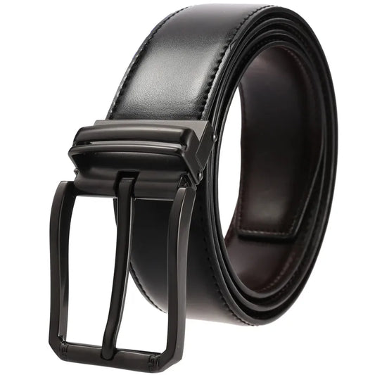 JMT-661962 Genuine Leather Casual Pin Buckle Belt for Men - Model LY35-3872-1