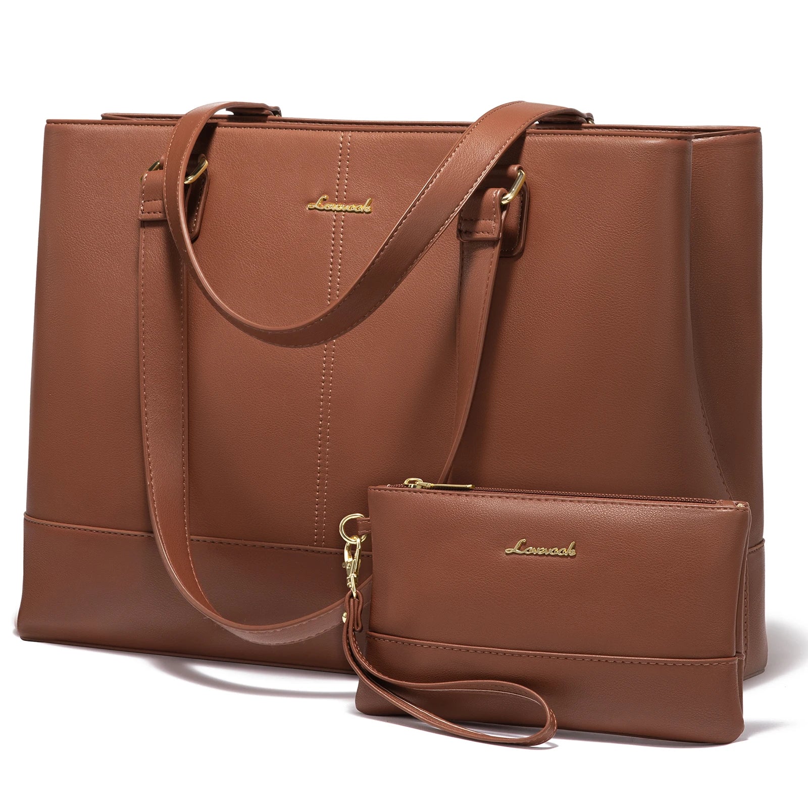 JMT-662026 Women's 15.6 Inch PU Leather Laptop Tote Bag – Versatile Briefcase for Office and Casual Use