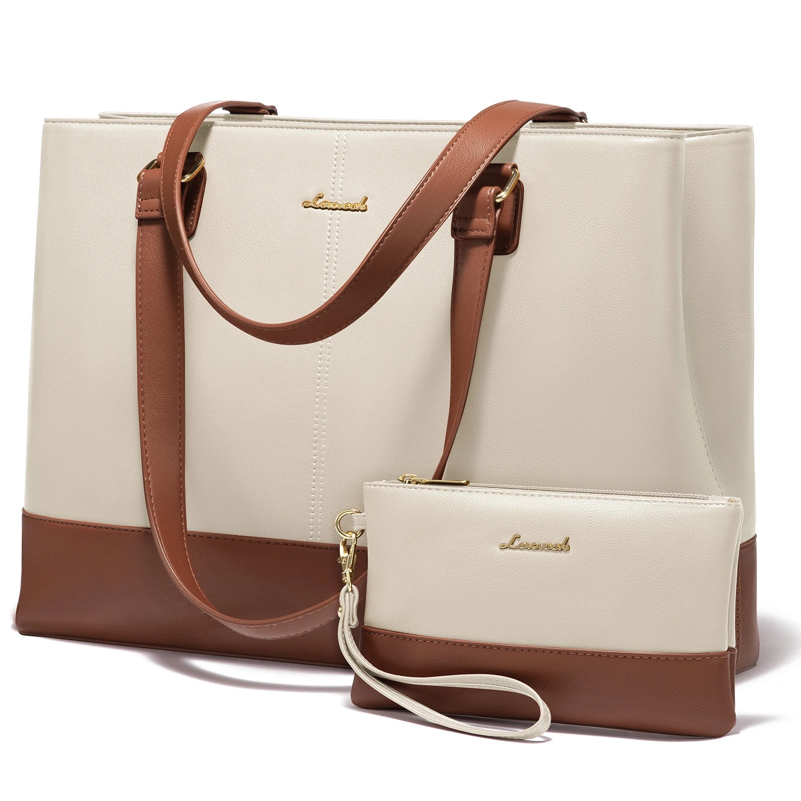 JMT-662026 Women's 15.6 Inch PU Leather Laptop Tote Bag – Versatile Briefcase for Office and Casual Use