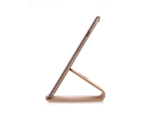 JMT-662218 Wooden Phone Stand for iPhone - Walnut & White Maple Compatibility