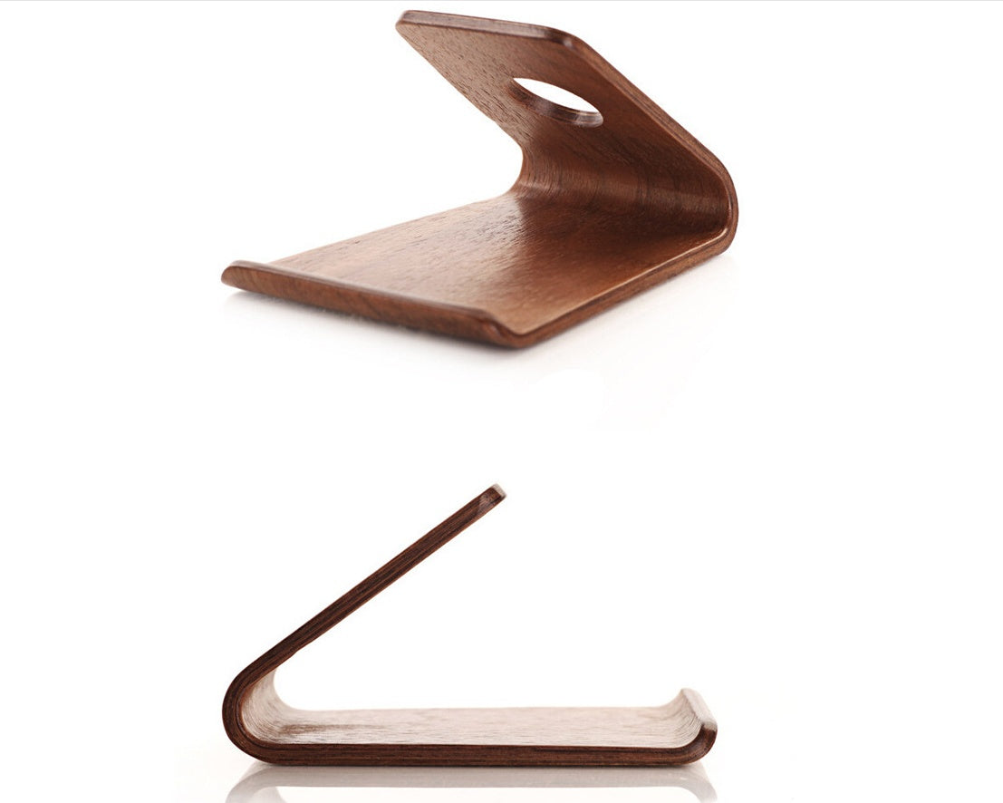 JMT-662218 Wooden Phone Stand for iPhone - Walnut & White Maple Compatibility
