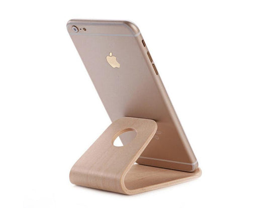 JMT-662218 Wooden Phone Stand for iPhone - Walnut & White Maple Compatibility