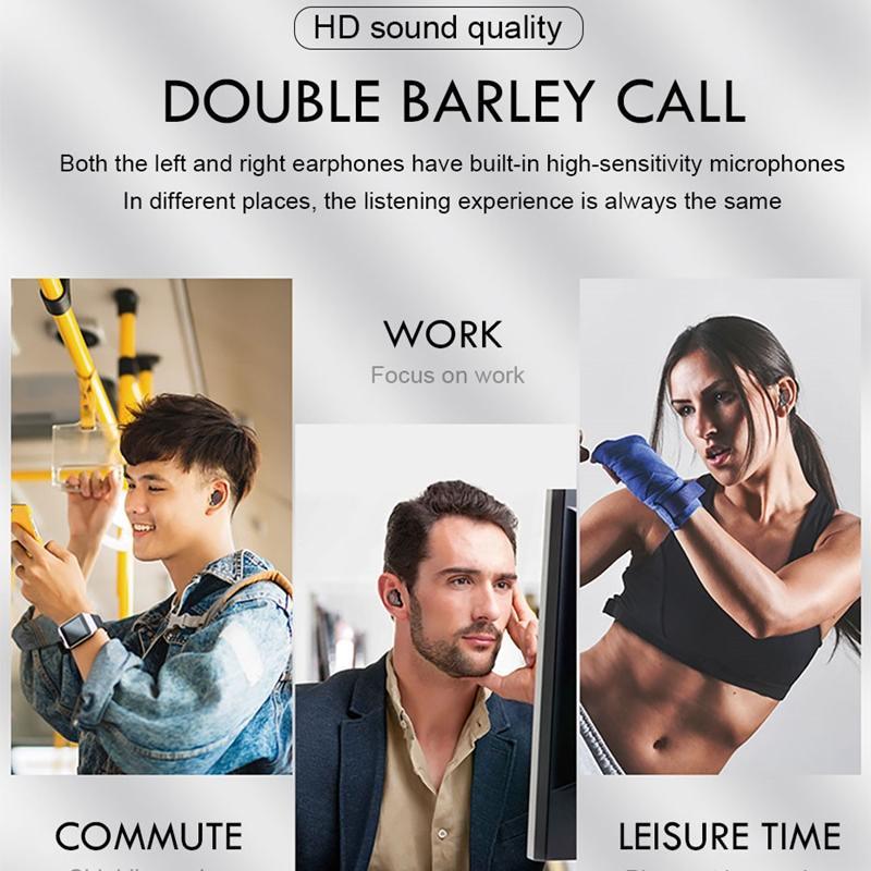 JMT-662346 Wireless Bluetooth 5.0 Headset with Charging Case and Noise Cancellation