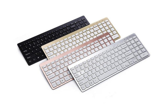 JMT-662538 Wireless USB Keyboard with Silent Keys and Multimedia Functions - Ergonomic Design and Waterproof Feature