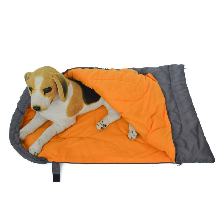 JMT-662666 Cozy Polyester Dog Sleeping Bag in Orange, Wine Red, and Light Gray