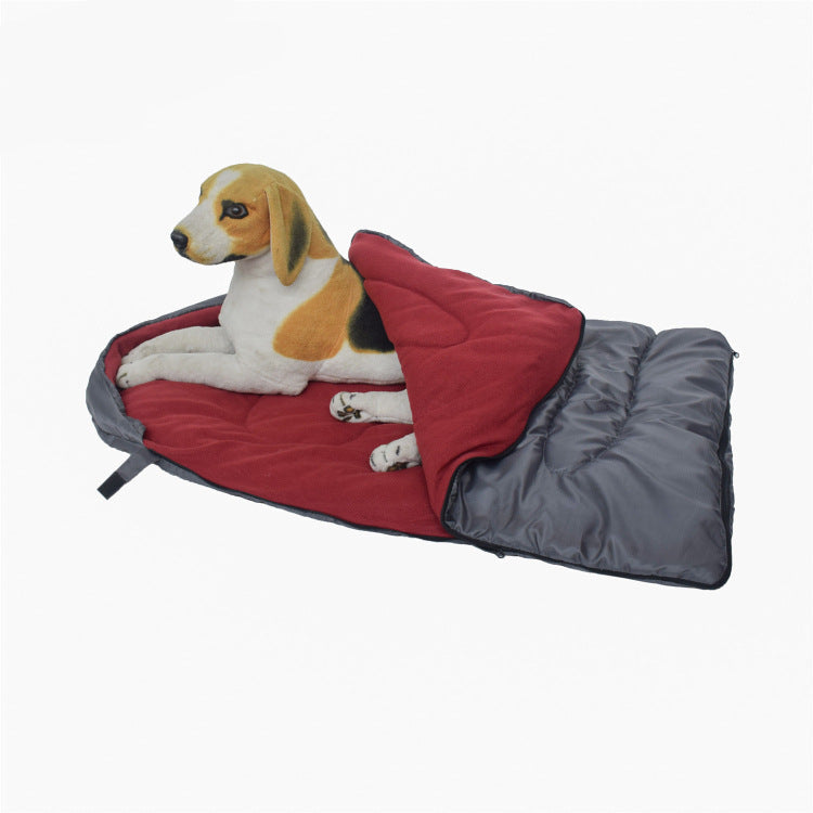 JMT-662666 Cozy Polyester Dog Sleeping Bag in Orange, Wine Red, and Light Gray