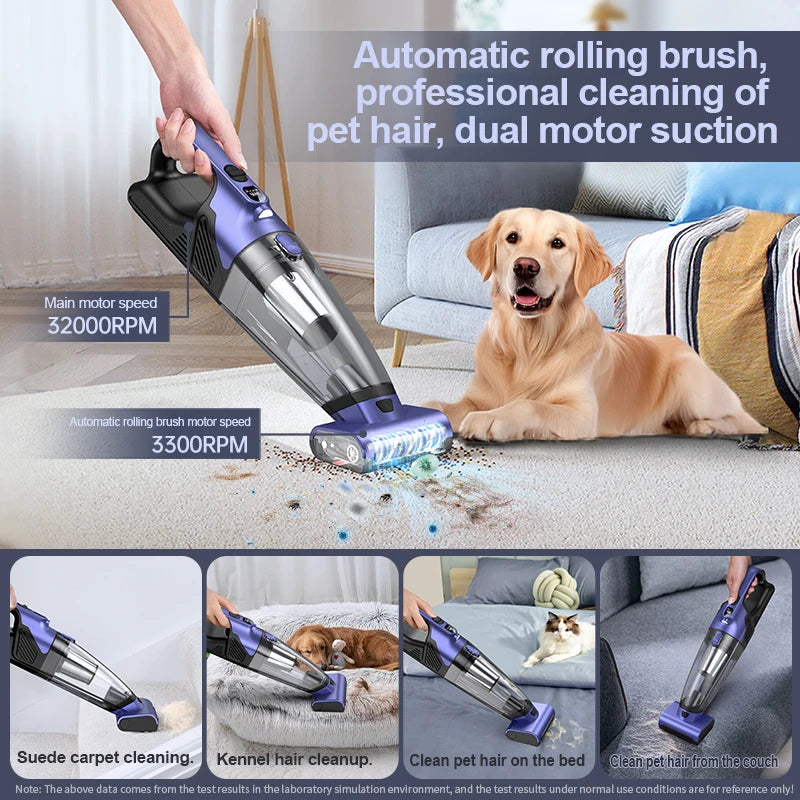 JMT-662666 Dual Motor Wireless Portable Vacuum Cleaner for Cars and Pet Hair Removal