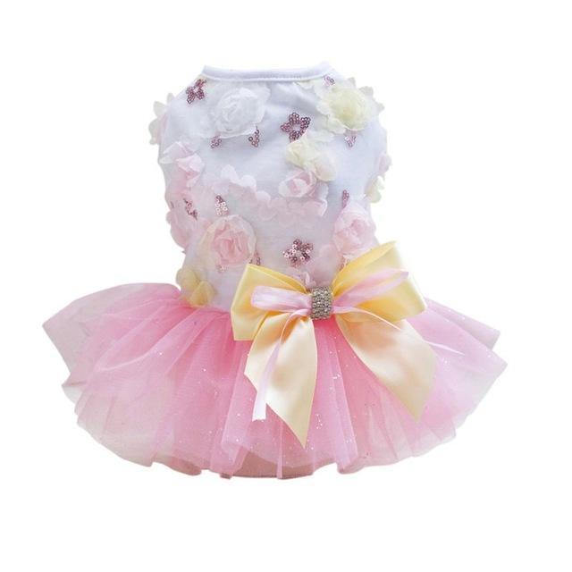 JMT-662986 Cute Cotton Lace Dog Tutu Dress for Spring-Summer Wear, Available in Multiple Sizes