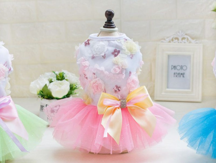JMT-662986 Cute Cotton Lace Dog Tutu Dress for Spring-Summer Wear, Available in Multiple Sizes