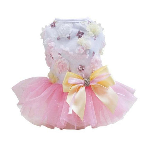 JMT-662986 Cute Cotton Lace Dog Tutu Dress for Spring-Summer Wear, Available in Multiple Sizes