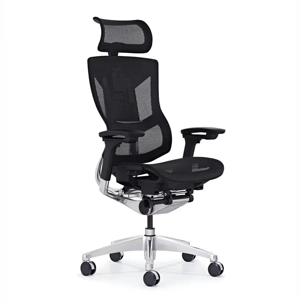 JMT-663114 Ergonomic Swivel Office Chair with Adjustable Headrest, Lumbar Support, and Footrest