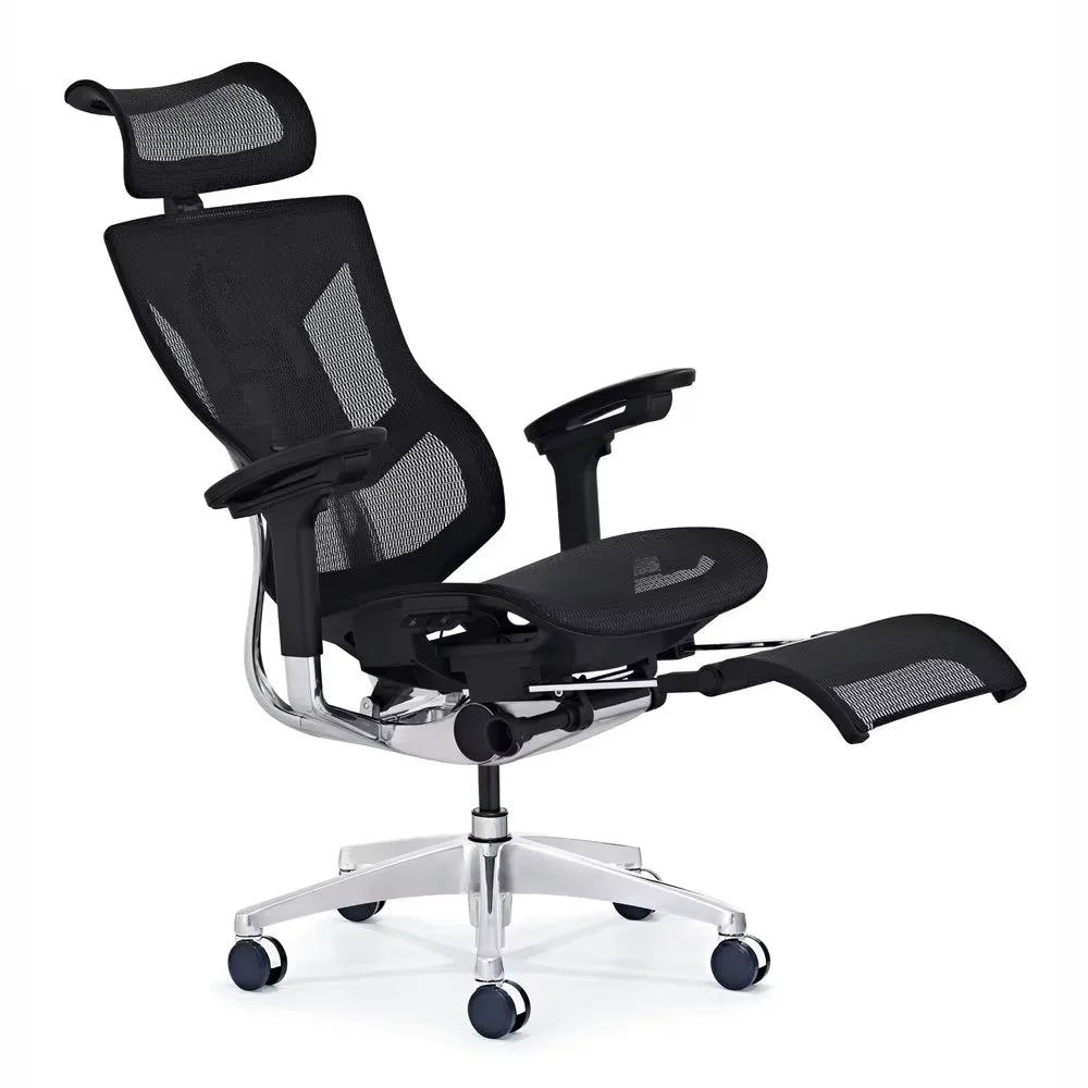 JMT-663114 Ergonomic Swivel Office Chair with Adjustable Headrest, Lumbar Support, and Footrest