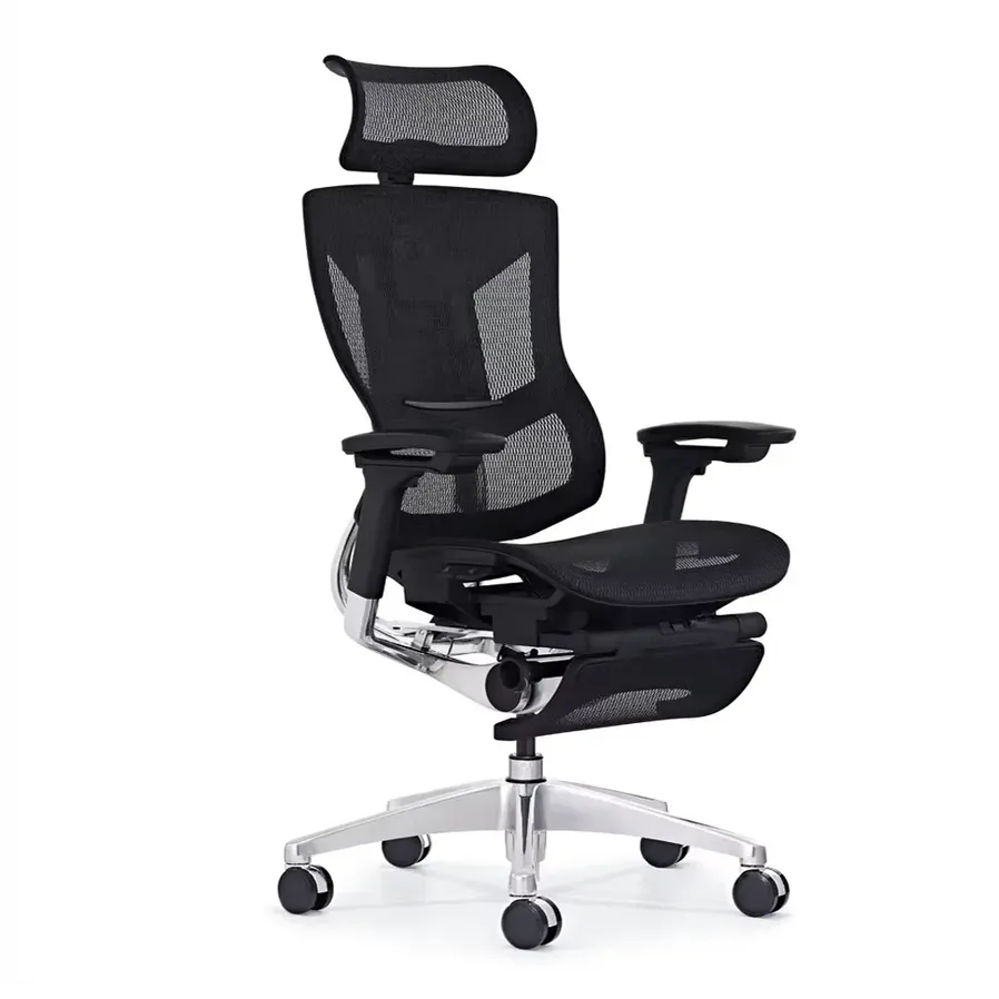 JMT-663114 Ergonomic Swivel Office Chair with Adjustable Headrest, Lumbar Support, and Footrest