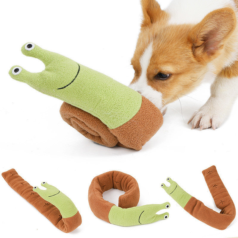 JMT-663178 Interactive Snail Snuffle Toy for Dogs - Soft Fleece Treat Hiding Puzzle for Small Pets