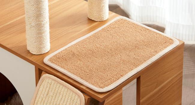 JMT-663370 Indoor Wooden Cat Climbing Frame with Scratching Post, Ramp, and Cozy Condo for Large Cats and Kittens