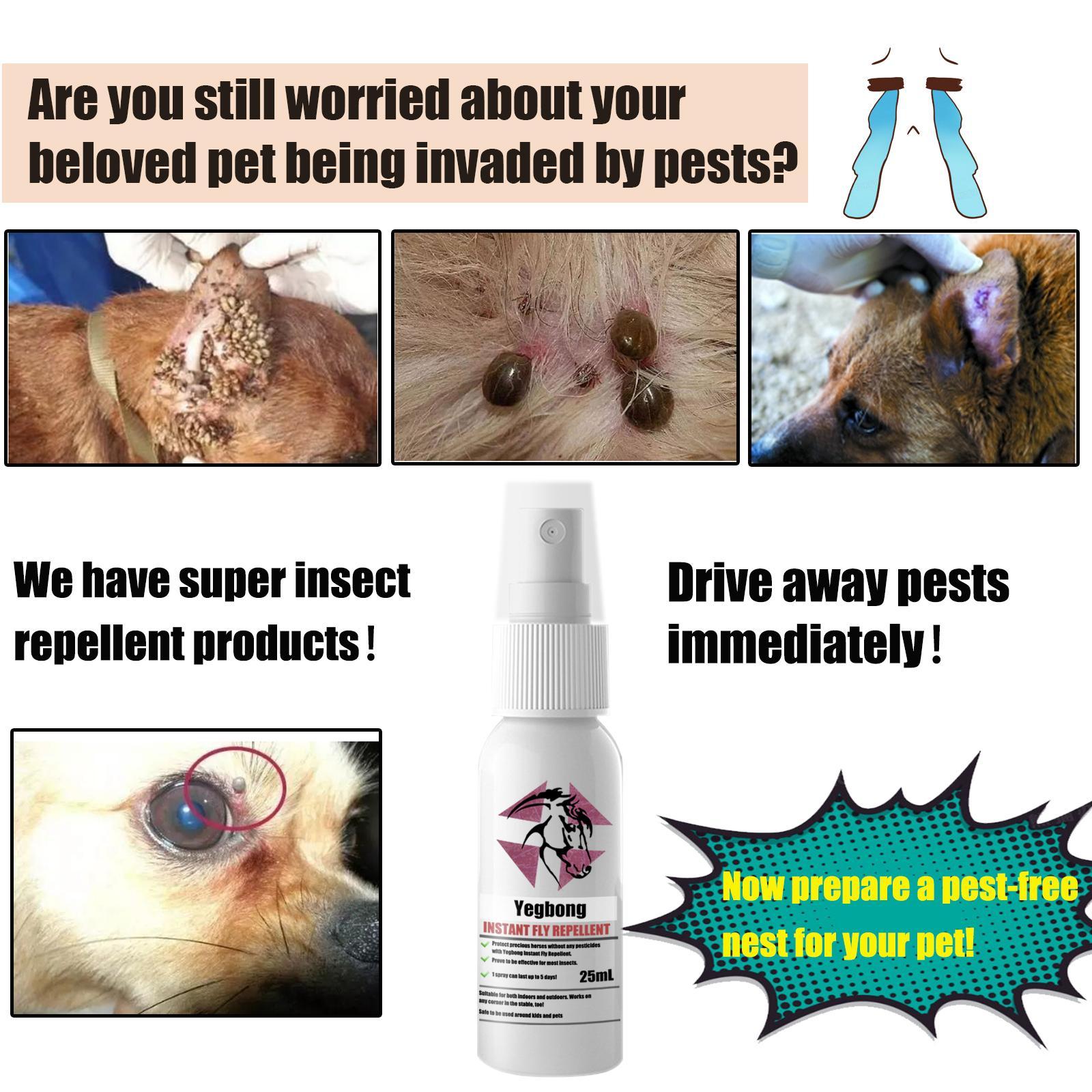 JMT-663434 Pet Deworming and Flea & Tick Itching Relief Spray for Cats and Dogs