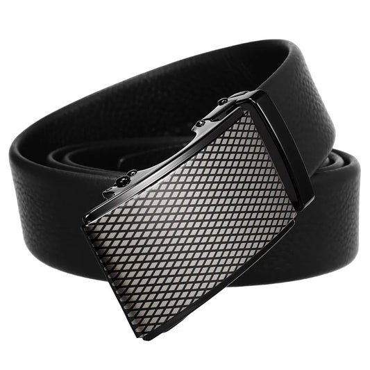 JMT-664266 Men's Automatic Buckle Casual Belt in Top Layer Leather - Trendy Design