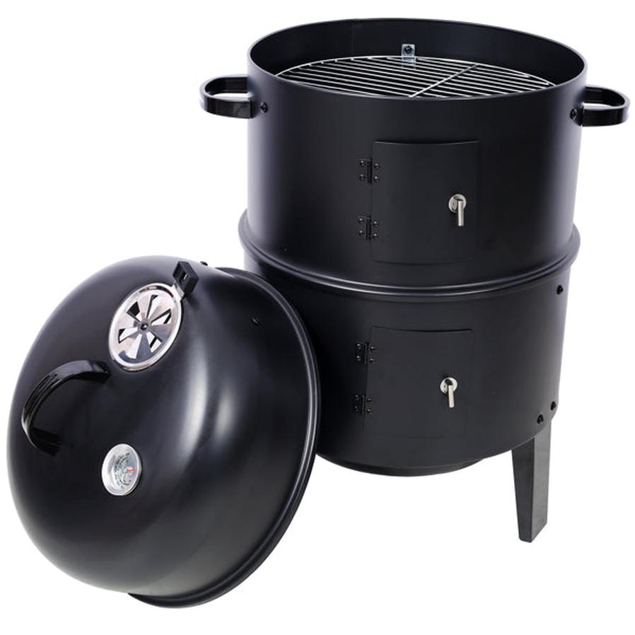 JMT-664394 16 Inch Portable Charcoal Smoked Grill – Ideal Vertical Smoker for Outdoor Cooking and Camping