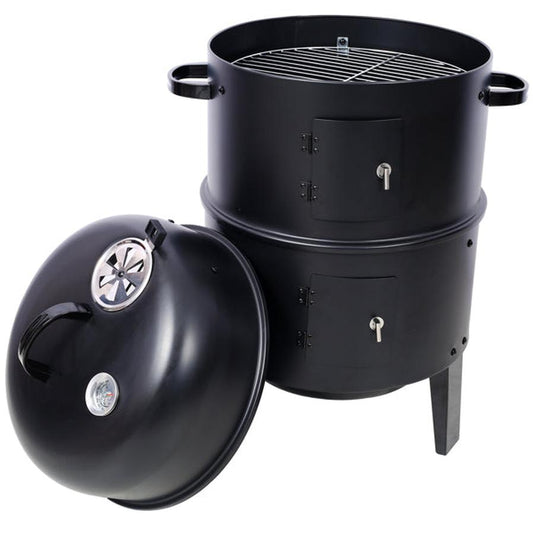 JMT-664394 16 Inch Portable Charcoal Smoked Grill – Ideal Vertical Smoker for Outdoor Cooking and Camping