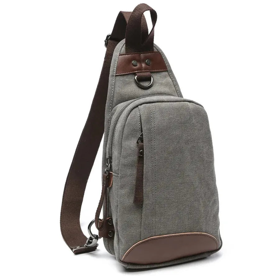JMT-664394 Casual Canvas Men's Crossbody Chest Bag - Portable and Versatile