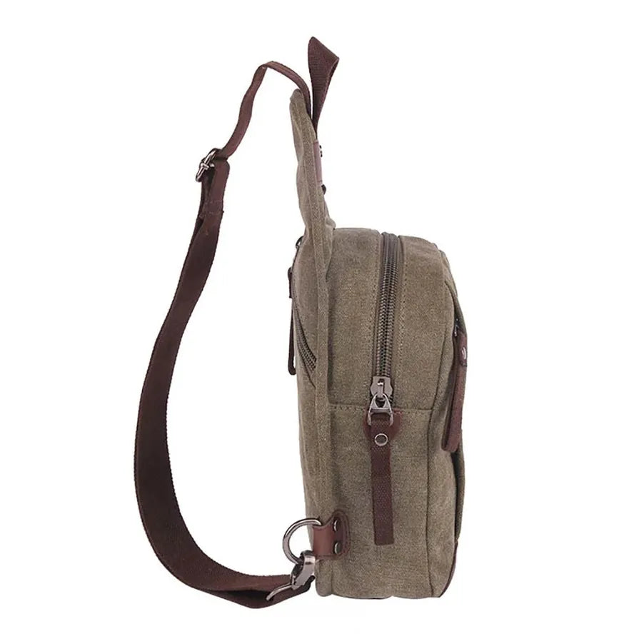 JMT-664394 Casual Canvas Men's Crossbody Chest Bag - Portable and Versatile