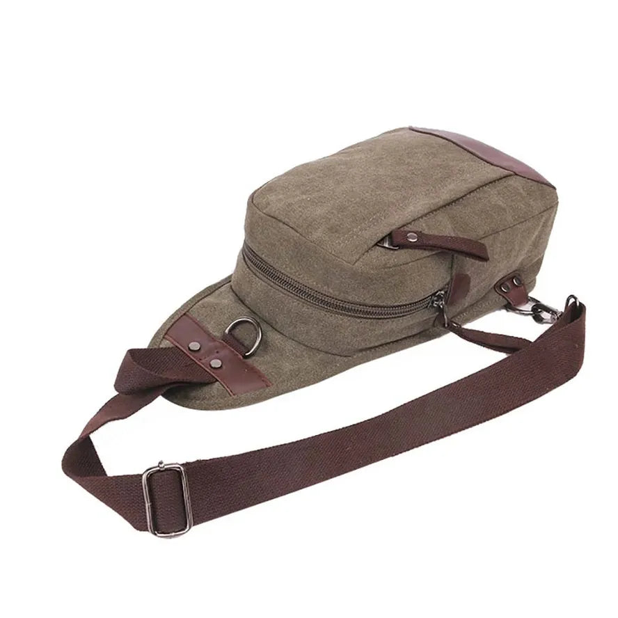 JMT-664394 Casual Canvas Men's Crossbody Chest Bag - Portable and Versatile