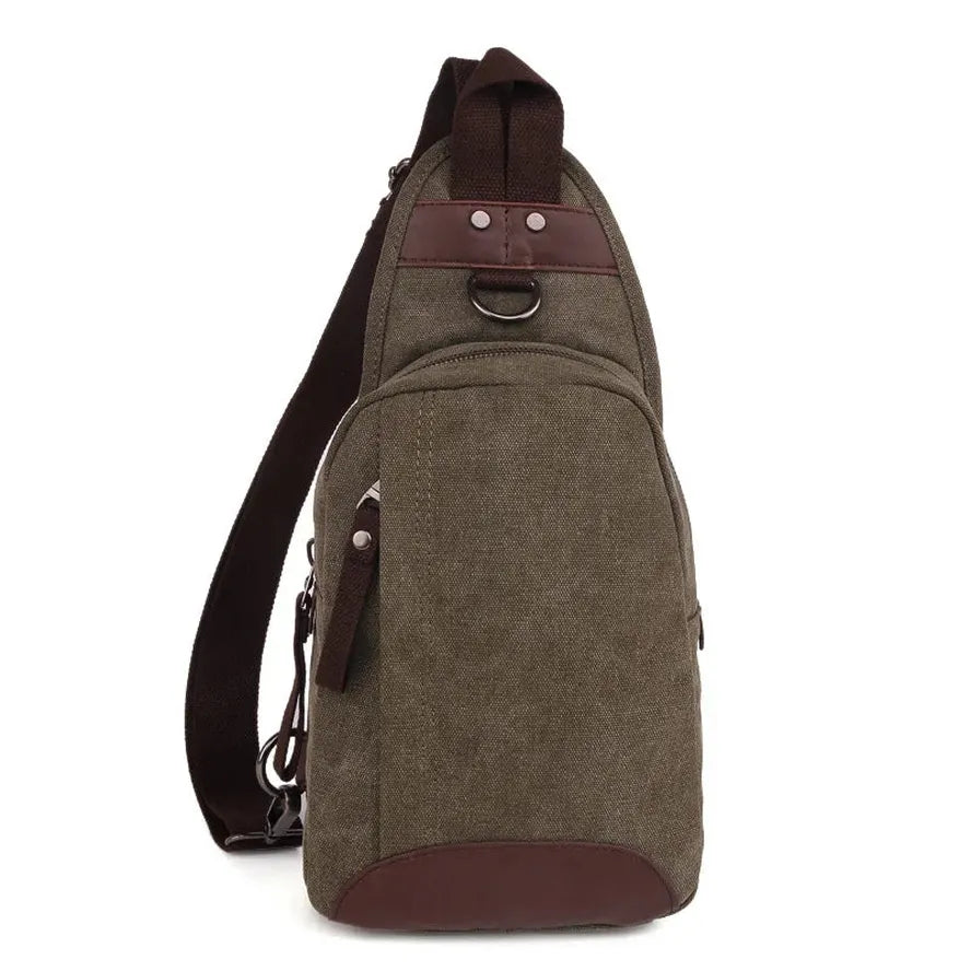 JMT-664394 Casual Canvas Men's Crossbody Chest Bag - Portable and Versatile