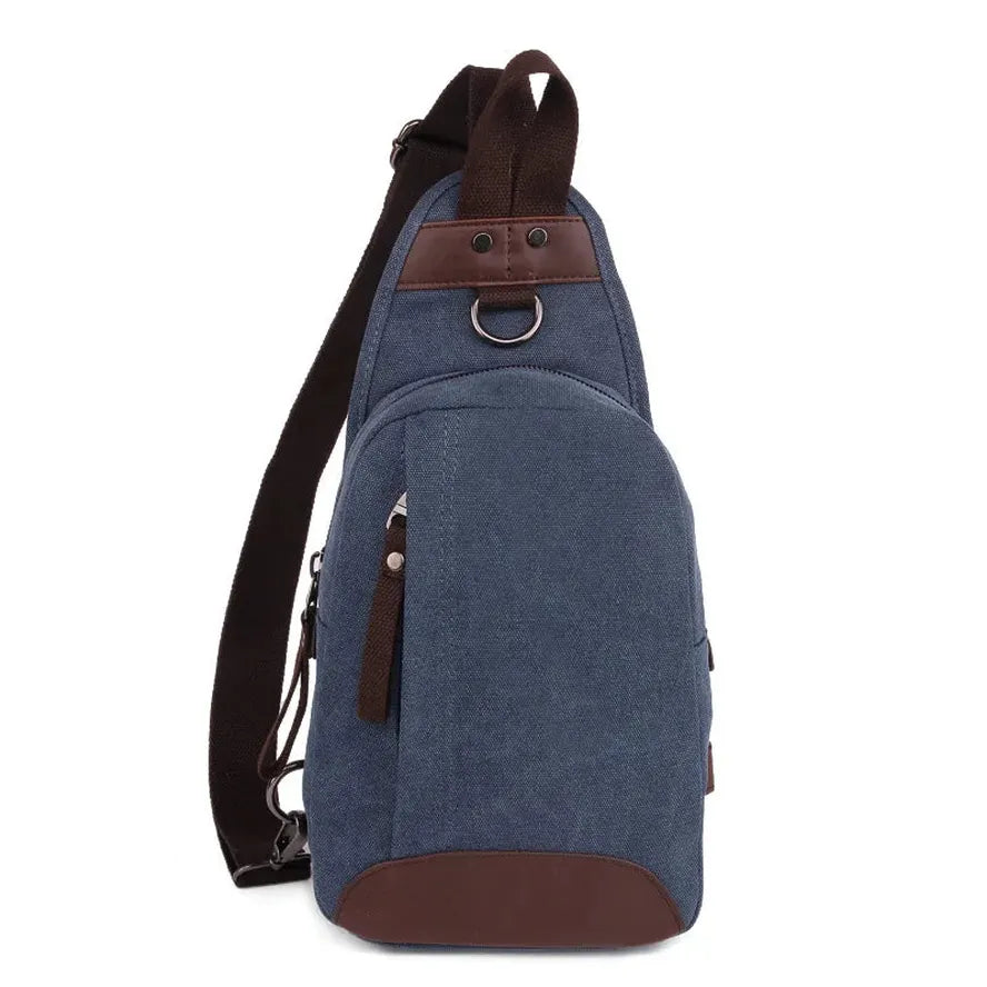 JMT-664394 Casual Canvas Men's Crossbody Chest Bag - Portable and Versatile