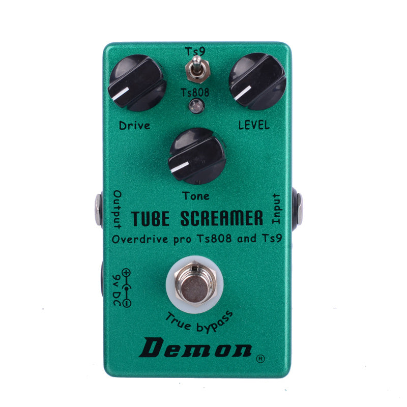 JMT-664522 Green Tube Screamer Guitar Effects Pedal with TS9/TS808 Modes, Volume, Tone, and Drive Controls