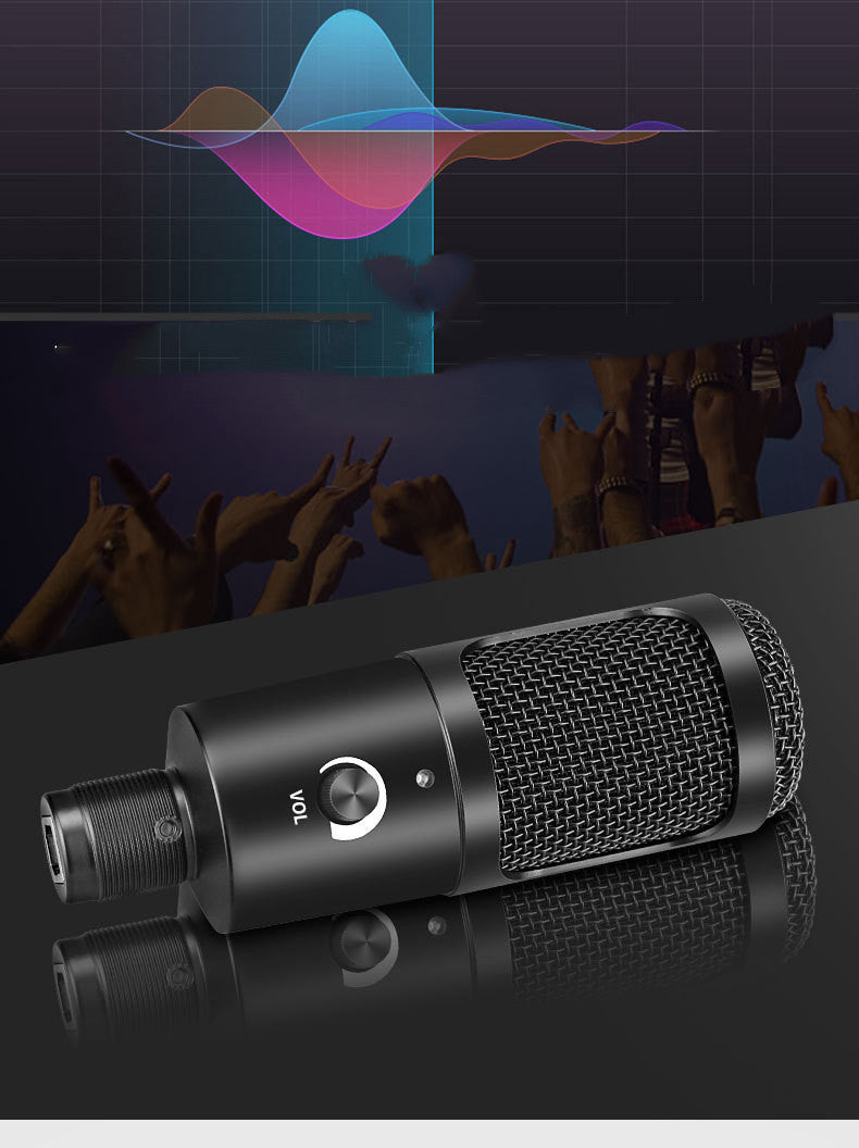 JMT-664842 Condenser Recording Microphone with Adjustable Desktop Stand for Home and Computer Use