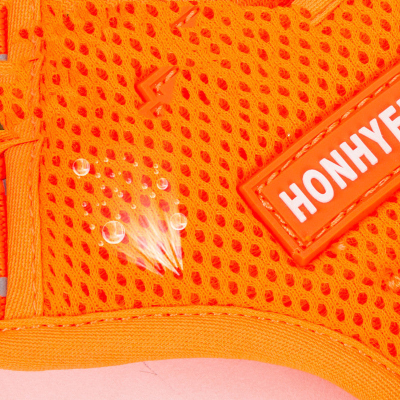 JMT-664842 Teddy Co Dog Wool Vest with Adjustable Chest Strap in Orange, Red, and Black