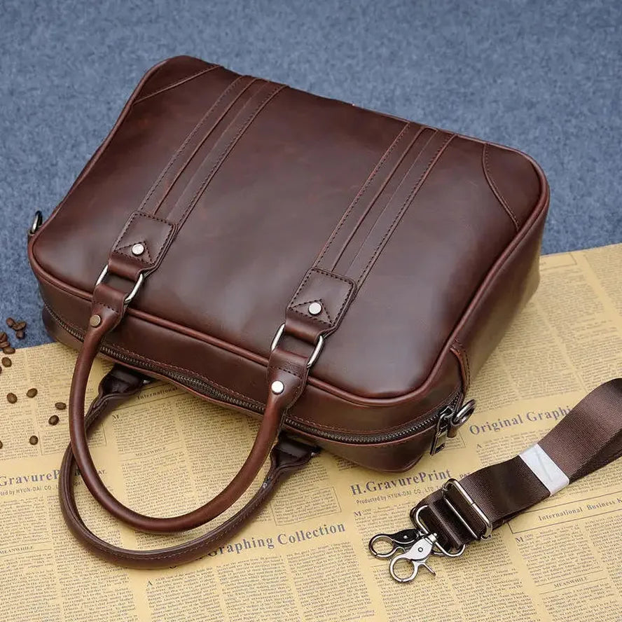 JMT-664906 Retro One Shoulder Messenger Bag - Heavy Duty Waxed Cotton Canvas with Leather Accents