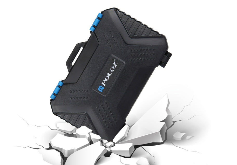 JMT-665034 Waterproof Memory Card Storage Case with Ergonomic Design, Holds 4CF + 8SD + 9TF + SIM Cards - Lightweight & Travel-Friendly