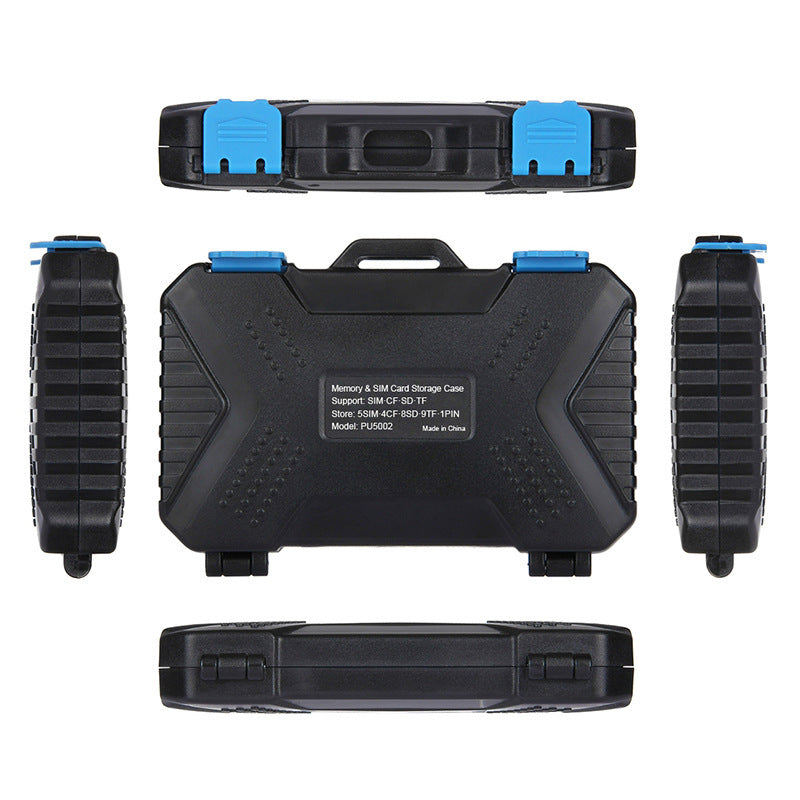JMT-665034 Waterproof Memory Card Storage Case with Ergonomic Design, Holds 4CF + 8SD + 9TF + SIM Cards - Lightweight & Travel-Friendly
