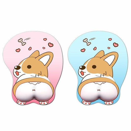 JMT-665290 Cartoon Dog Print Mouse Pad with Silicone Wrist Support for Comfort