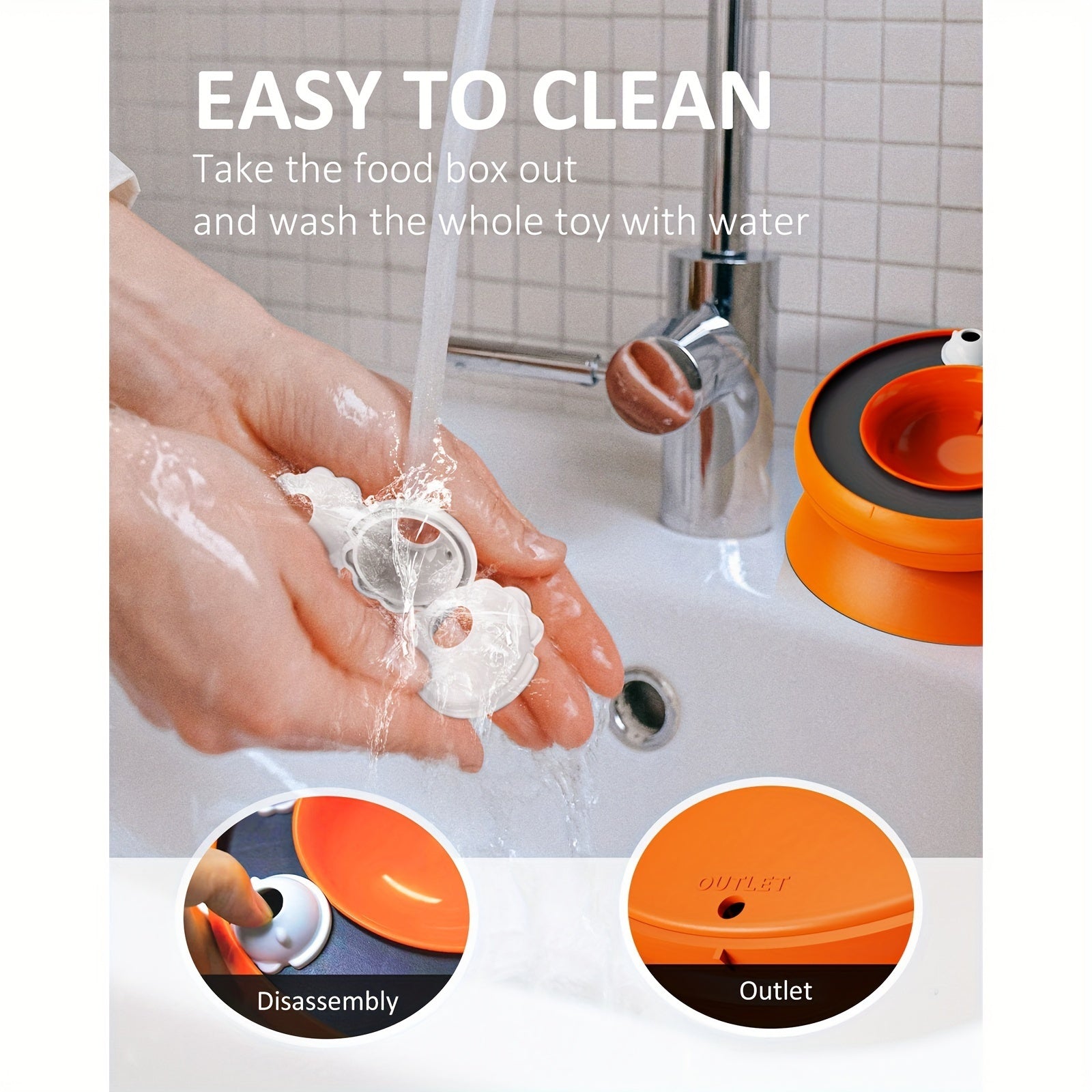 JMT-665482 Interactive Cat Puzzle Toy - Educational Slow Feeder and Dry Food Dispenser for Enrichment and Fun