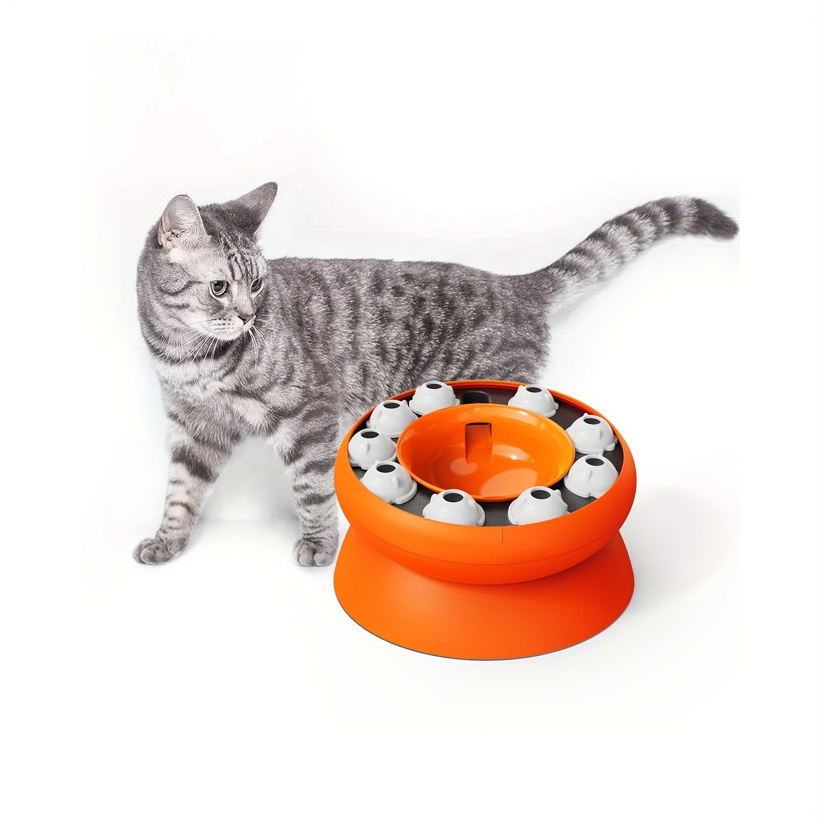 JMT-665482 Interactive Cat Puzzle Toy - Educational Slow Feeder and Dry Food Dispenser for Enrichment and Fun