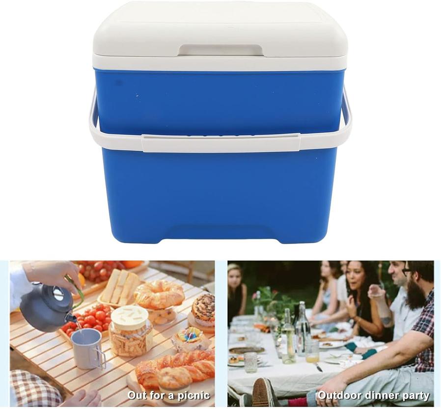 JMT-665546 Insulated Portable Cooler - 13.8L Ice Chest with Heavy Duty Handle for Camping, Fishing, and Picnic - Keeps Ice Up to 76 Hours