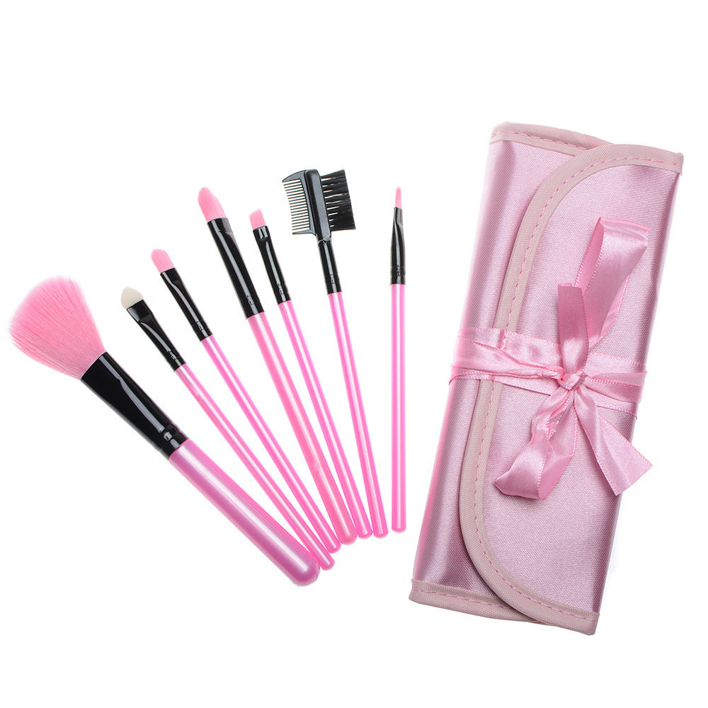 JMT-665930 Portable 7-Piece Multifunctional Makeup Brush Set with PU Bag