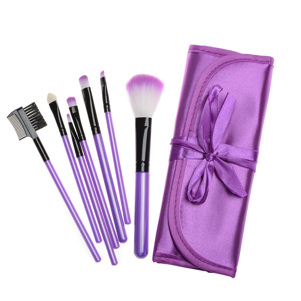 JMT-665930 Portable 7-Piece Multifunctional Makeup Brush Set with PU Bag