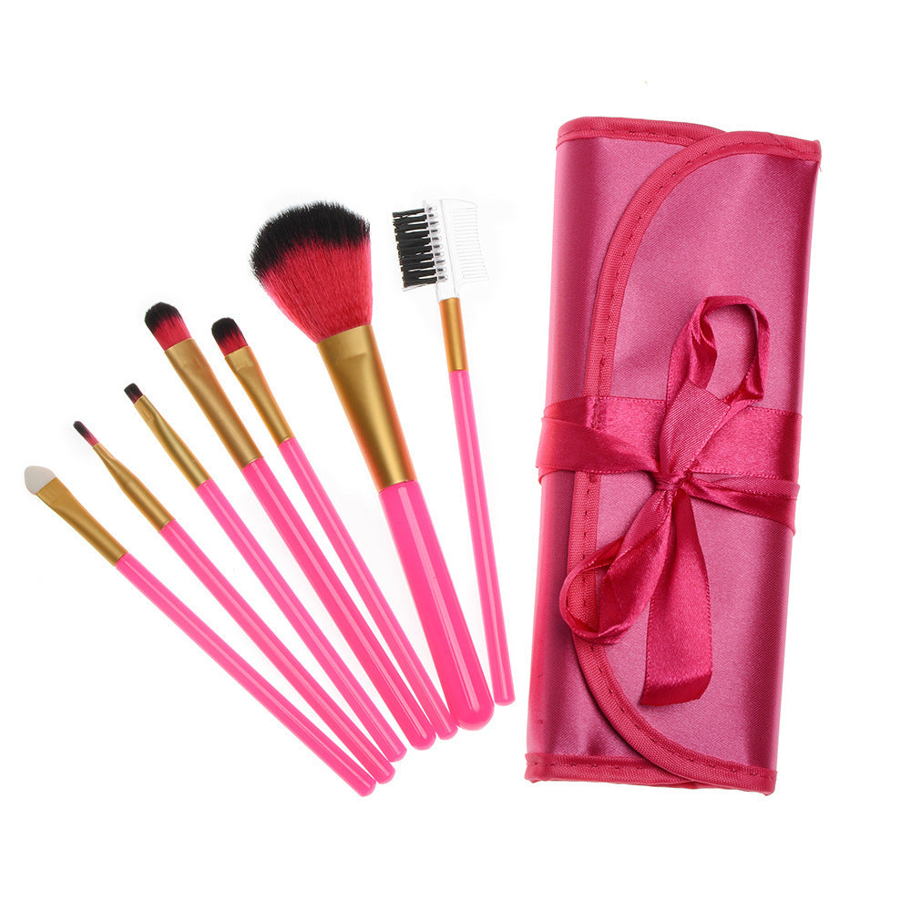 JMT-665930 Portable 7-Piece Multifunctional Makeup Brush Set with PU Bag