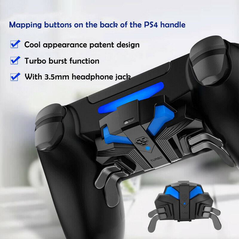 JMT-666122 PS4 Gamepad Back Extension Button with Wired USB Connection and Force Feedback