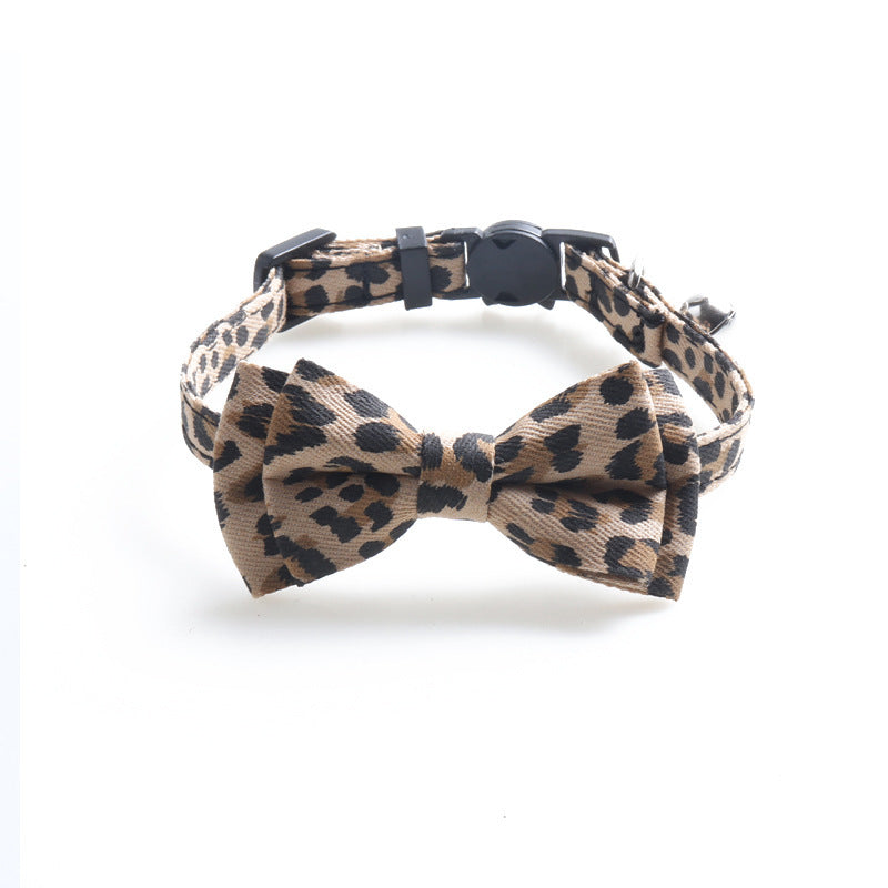 JMT-666314 Leopard Print Cat Collar with Bell in Multiple Color Options