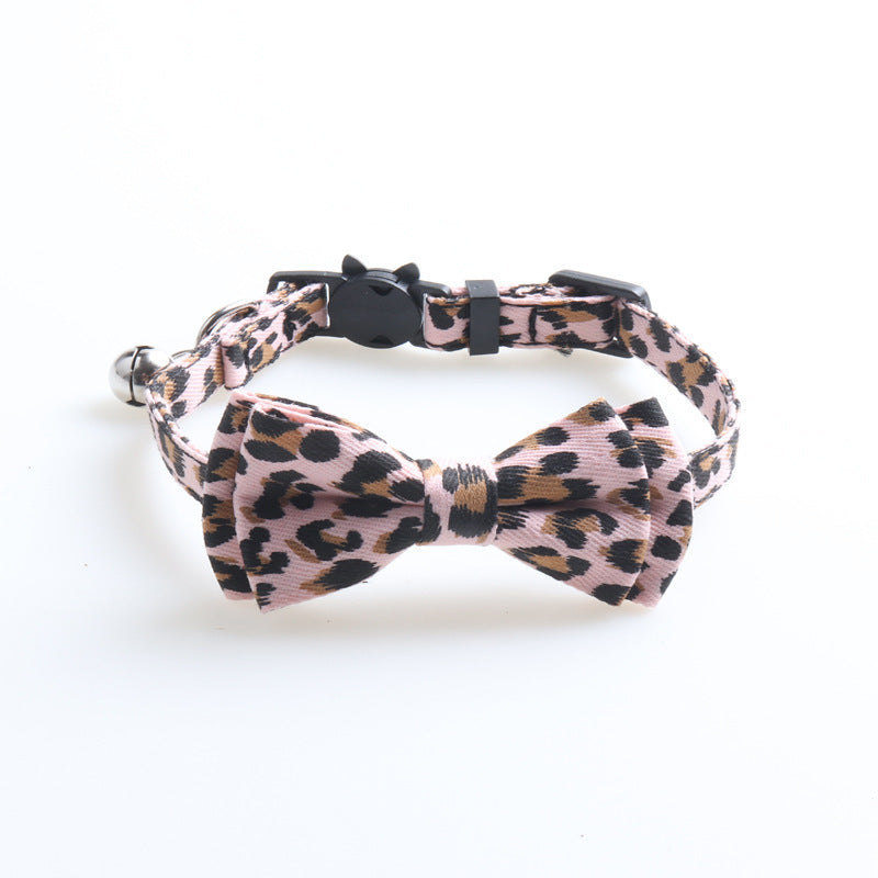 JMT-666314 Leopard Print Cat Collar with Bell in Multiple Color Options