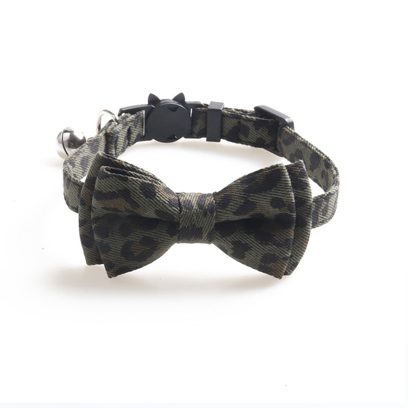 JMT-666314 Leopard Print Cat Collar with Bell in Multiple Color Options