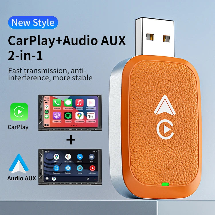 JMT-666314 Wired to Wireless CarPlay Adapter for iPhone and Android - 2-in-1 Auto Smartbox Dongle