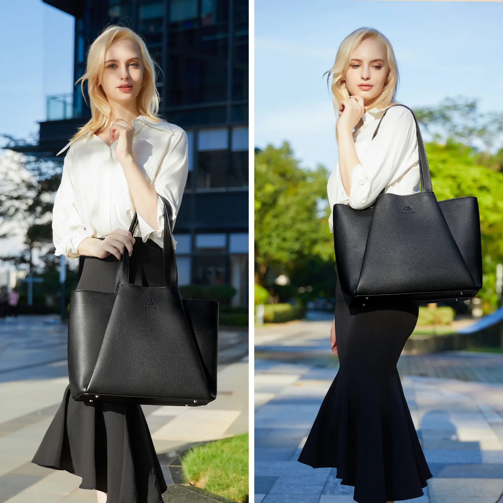 JMT-666634 Luxury Leather Crossbody Tote Bag for Women - Versatile Laptop Handbag