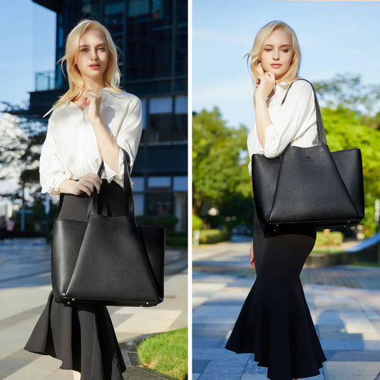 JMT-666634 Luxury Leather Crossbody Tote Bag for Women - Versatile Laptop Handbag