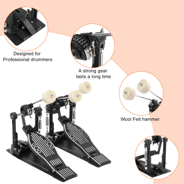 JMT-666698 Double Bass Drum Pedal for Enhanced Performance and Precision