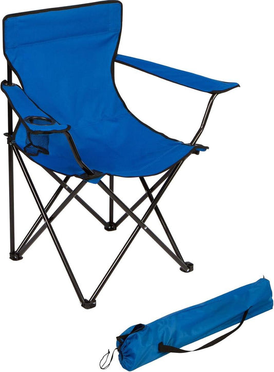 JMT-666698 Portable Blue Folding Beach and Camp Chair for Outdoor Relaxation